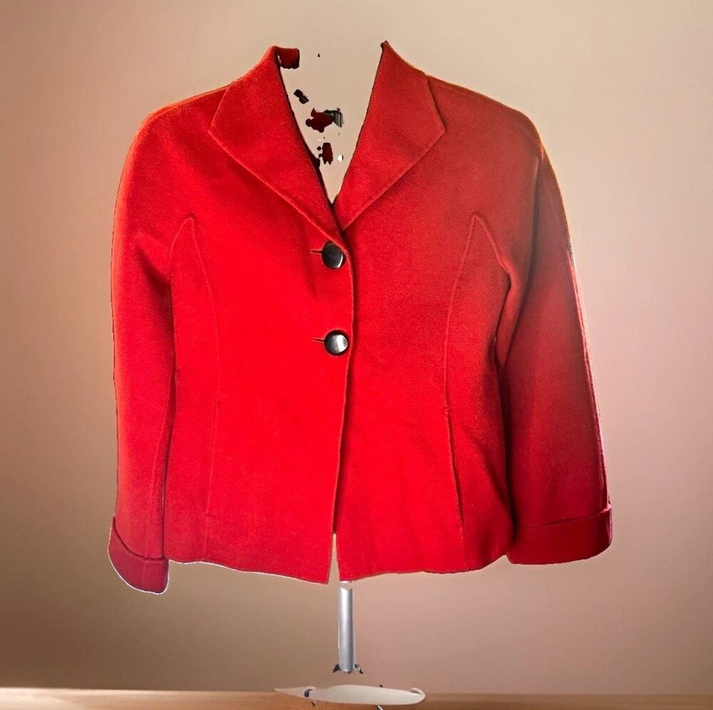 Alexandra Bartlett Women’s Red Button Front Collared Lined Short Jacket XS